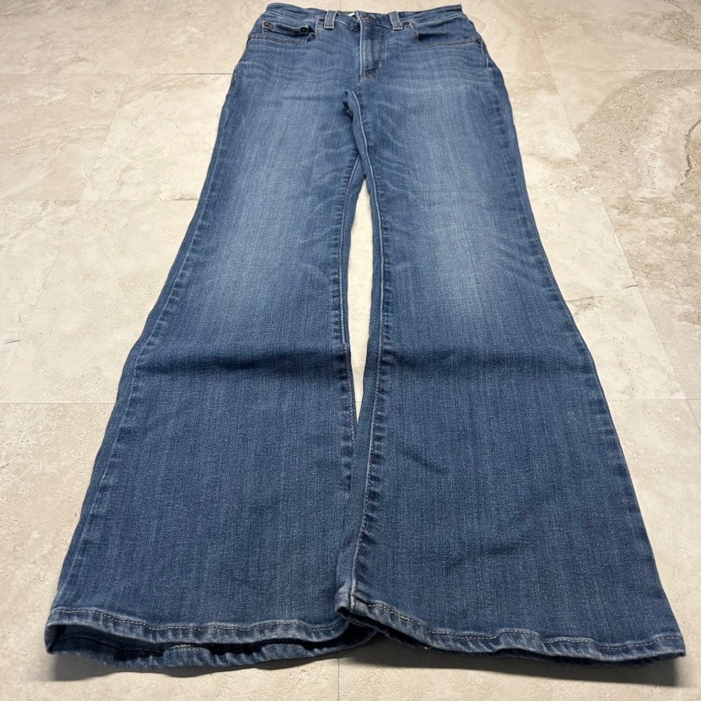 Levi's 726 Flare Jeans Blue Women Size 27 High Rise Slim Fit Medium Wash Denim